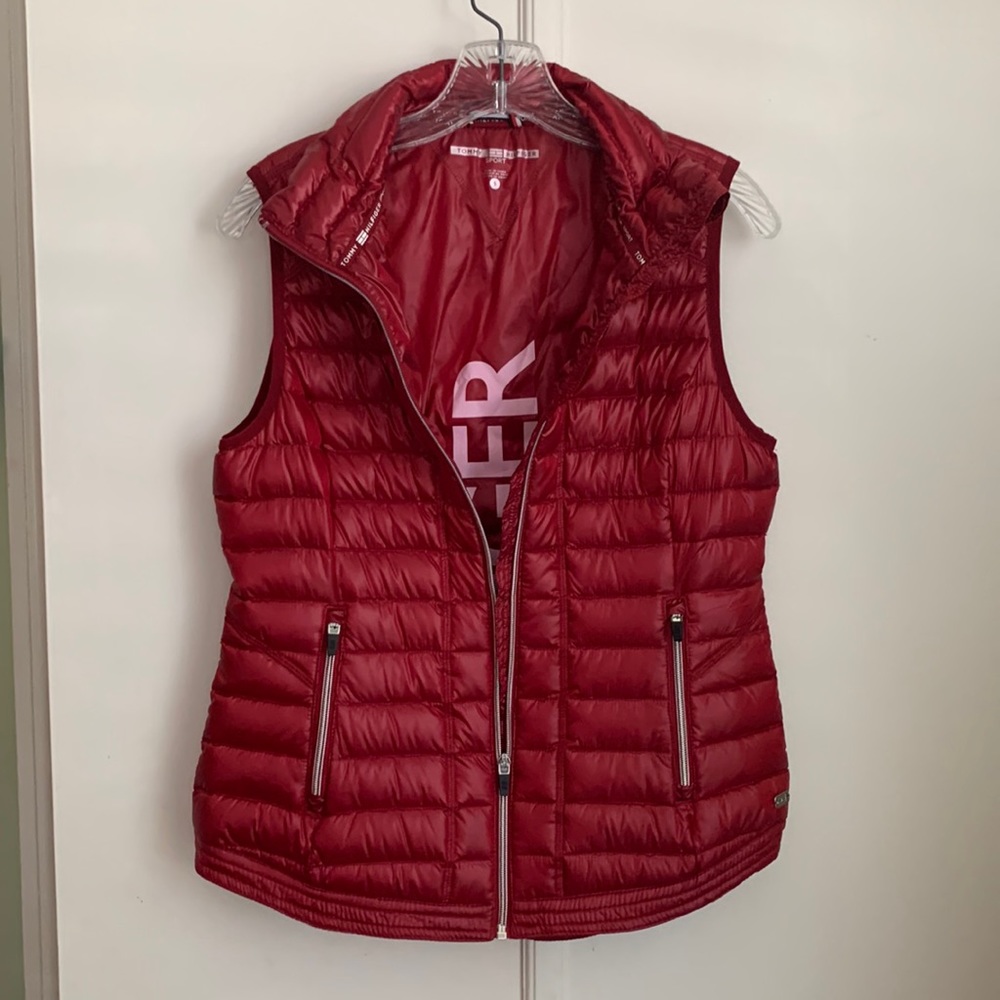 Tommy Hilfiger Sport women’s red puffer vest, sz S, EUC